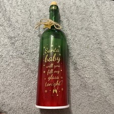 Glühwürmchen Glitzerflasche Weihnachten, Santa Baby Will You Fill My Glass Tonight With Ligh