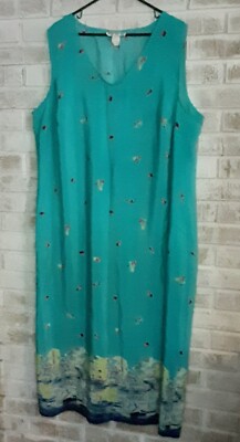 Vintage Dress Barn Venice Scene Sleeveless sz 22 Summer Comfort
