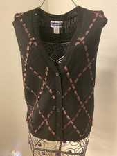 Pendleton Sweater Vest 100 Virgin Wool Womens M Christmas Ribbon