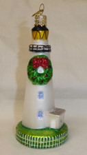 OLD WORLD CHRISTMAS GLASS LIGHTHOUSE ORNAMENT WITH BOX