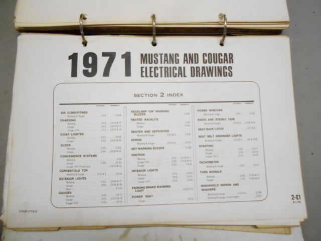 1971 FORD MUSTANG COMET T BIRD COUGER FACTORY ORIGINAL WIRING DIAGRAM