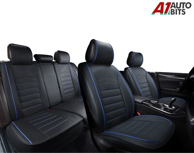 Black PU Leather Seat Covers For Nissan X-Trail, Qashqai, Juke – Universal Fit With Storage Pouch