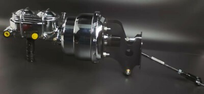 1967-72 ChevyTruck Chrome 7''Brake Booster Bail Top Master Cylinder & Bracket Kit