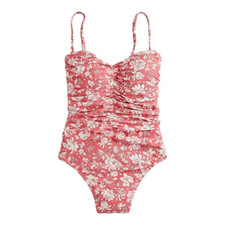 J Crew Swimsuit Size 24 Ruched sweetheart one-piece in tossed floral