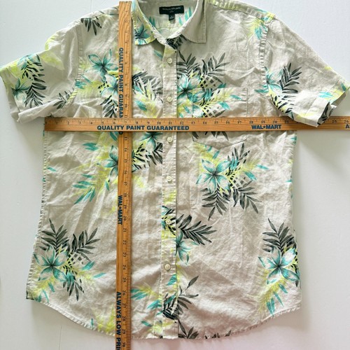 Banana Republic Mens Slim Fit Linen Blend Tropical Print Button Down Shirt Sz L - Picture 5 of 5
