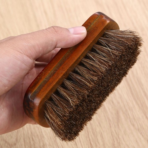 Wooden Horse Hair Shoes Boot Polish Buffing Shine Cleaner Brush F/ Shoes Care - Picture 2 of 10