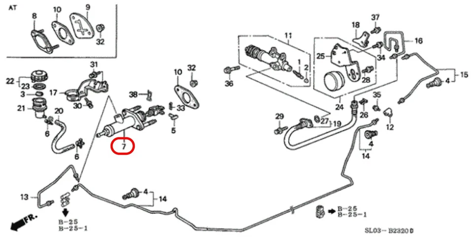 Honda Acura Genuine NSX 1991-2005 5MT 6MT Clutch Master Cylinder 46920-SL0-A01 - Imagem 3 de 4