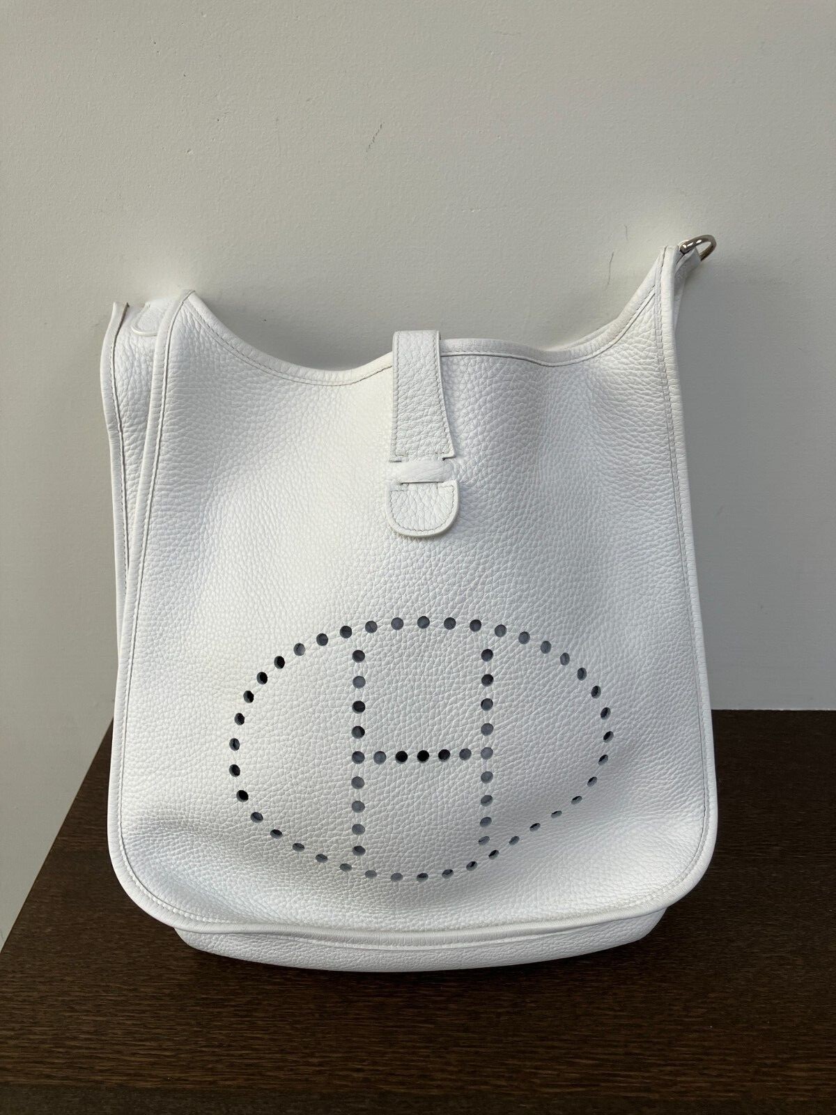 white hermes evelyne bag