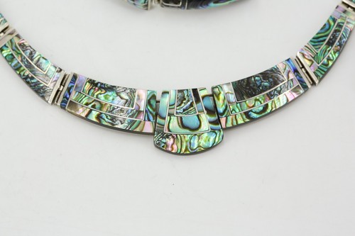 Silber Schmuck Set 950 Silber Abalone Muschel Collier Armband Ohrhänger 106,57 g - Bild 2 von 8