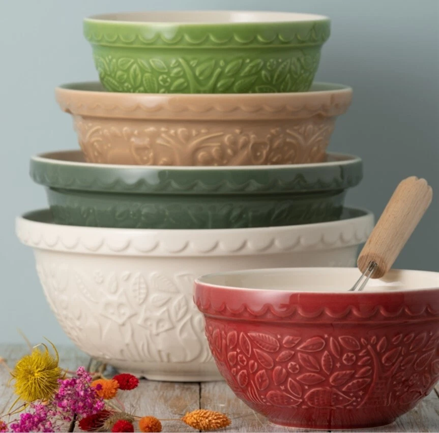 Mason Cash In The Forest Green/Red/Ochre/Stone Mixing Bowls 21cm/24cm/26cm
Opens in a new window or