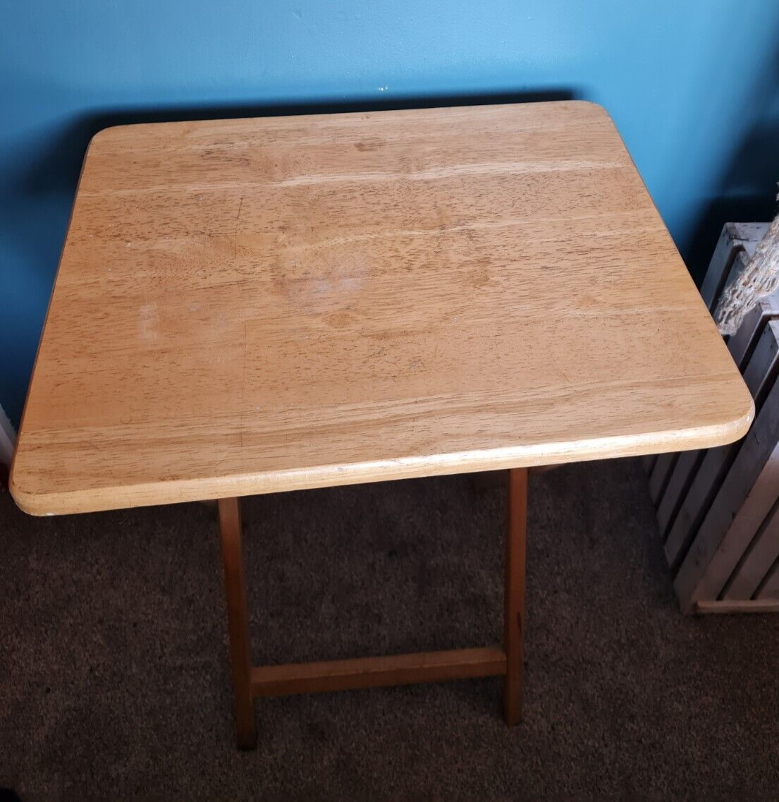 Small Folding Rubberwood TV Table Side Fold Computer Desk Table Diner