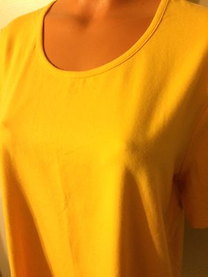 Chemisier Femme Christopher & Banks – Jaune, Manches Courtes, Stretch, Taille X