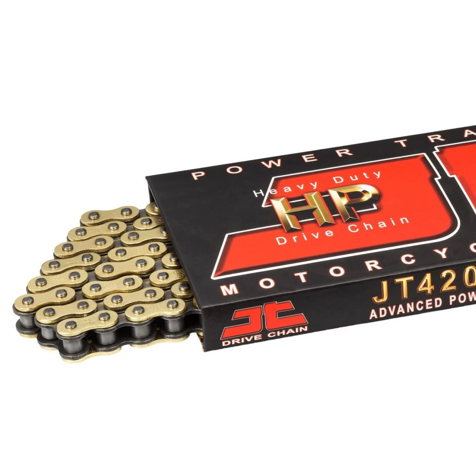 JT HP Heavy Duty Chain Gold & Black 420-104 Honda CR60 R 1983 - 1984 - Image 2 of 4