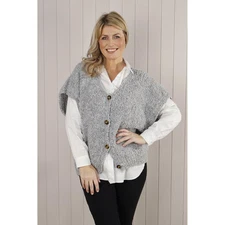 Goose Island borg button front sweater Grey