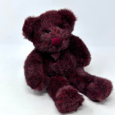 Russ Roxanne Bear Plush Stuffed Animal Red Fluffy Cute Cuddle Teddy Doll 8"