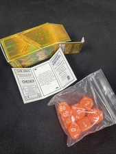Chessex Hidden Wonders Frosted Neon Orange/White 7 Die Set UNCOMMON CHX 38025
