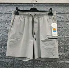 New VUORI Grafton Lightweight Breathable Unlined Shorts Sky Grey Size M