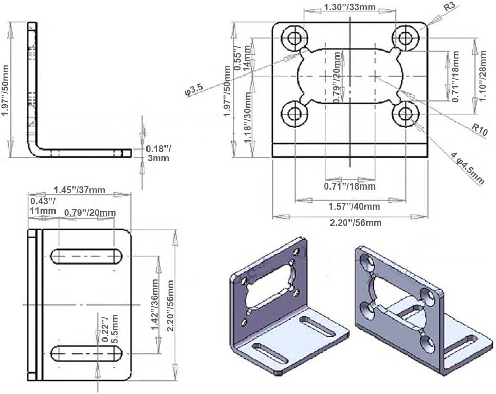 370 Mounting Bracket with Screw Worm Gear Motor Fixed Fastener DIY Parts DC M...