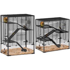 PawHut Hamster Cage, Hamster Tank with Deep Glass Bottom