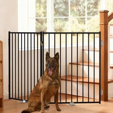 Free Standing Dog Gate, 36'' Tall Foldable Dog Fence for Indoor  Outdoor, Up...