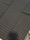 Antique Victorian Fine Wool Black Shawl Windowpane B&W 65” X 60 — photo 3