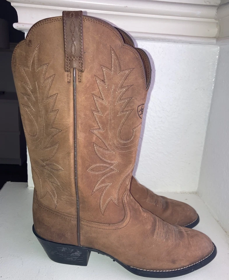 Ariat Women’s Heritage Western Boots Tan Leather Size 8.5 - Image 3 of 4