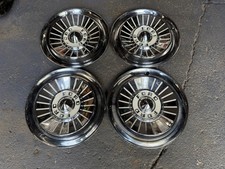 Vintage 1950s Set Of 4 Ford 14 Turbine Hubcaps 1957 58 Fairlane Ranchero T-bird