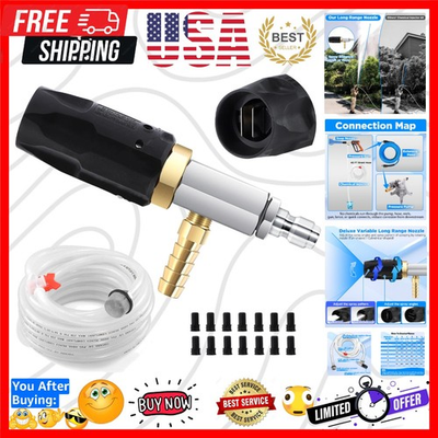 #ad #ad Adjustable Pressure Washer Long Range Nozzle 3 3.5 GPM with 45 FT Braid Hose... $295.99