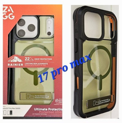 Zagg Rainier Snap iPhone 17 Pro Max Rugged Phone Case with Stand