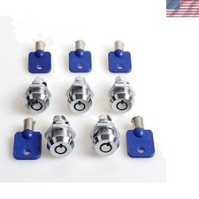 5 Pack File Drawer Cam Locks - Keyed Alike, Chrome Finish for Security