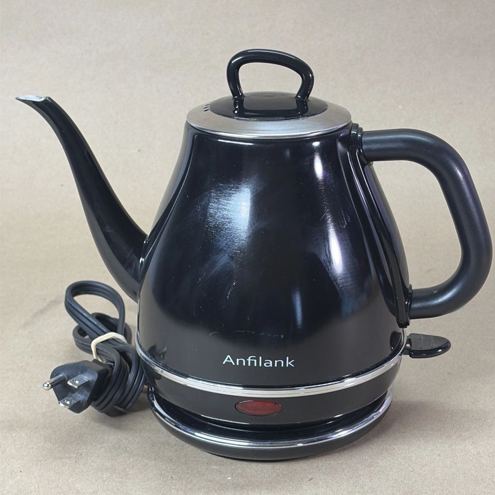 Anfilank Electric Gooseneck Kettle 1L 1500W Fast Boil Black Tested Works