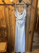 BHLDN  Blue Wrap Cutout Waist Long Gown Dress Formal Spaghetti StrapsSize 2 NWOT