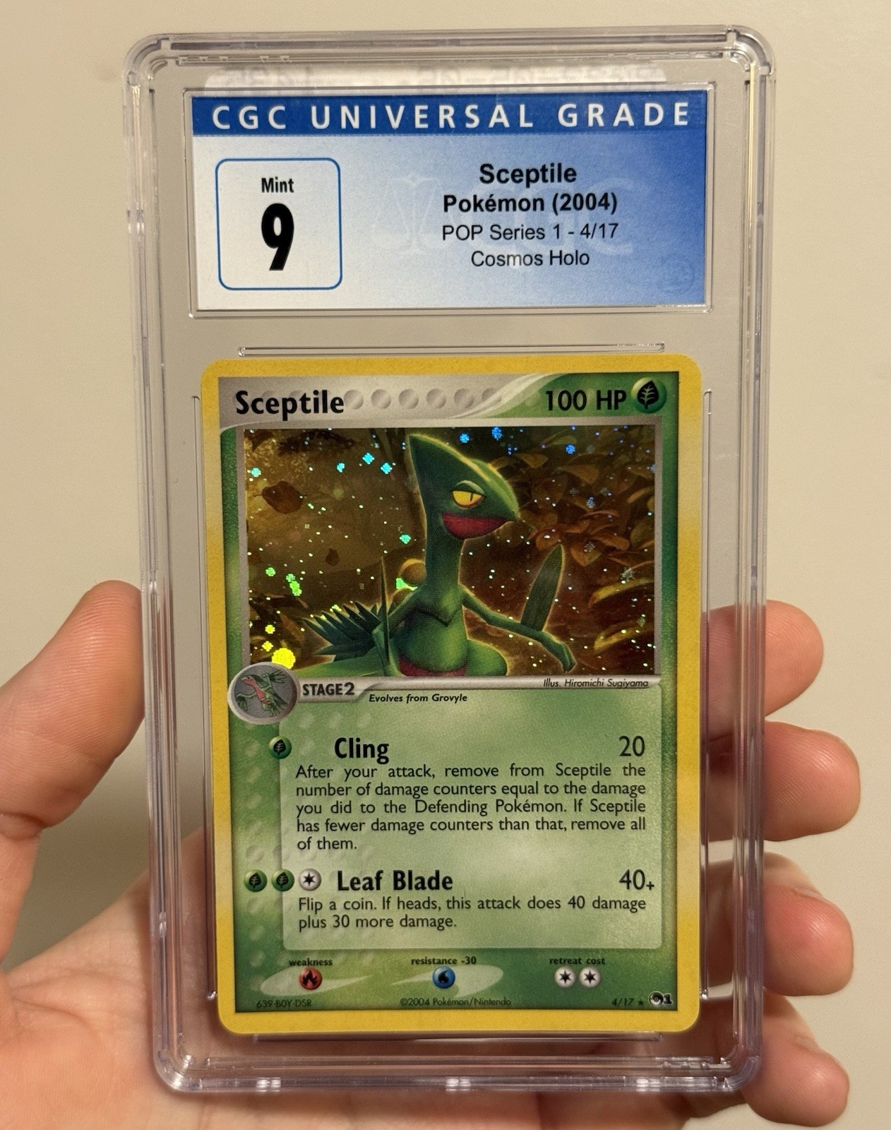 2004 Pokemon TCG Sceptile 4/17 Pop Series 1 Holo CGC Mint 9