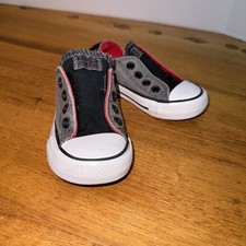 Converse Chuck Taylor All Star Infant Toddler Gray Black Slip On Sneakers Size 5