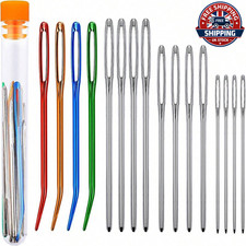 17Pcs Large Eye Tapestry Needles Crochet Hook Yarn Sewing Knitting Craft DIY Set