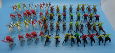 Retro 1970s 1980s Cowboys & Indians horses small plastic figures 60 Pieces