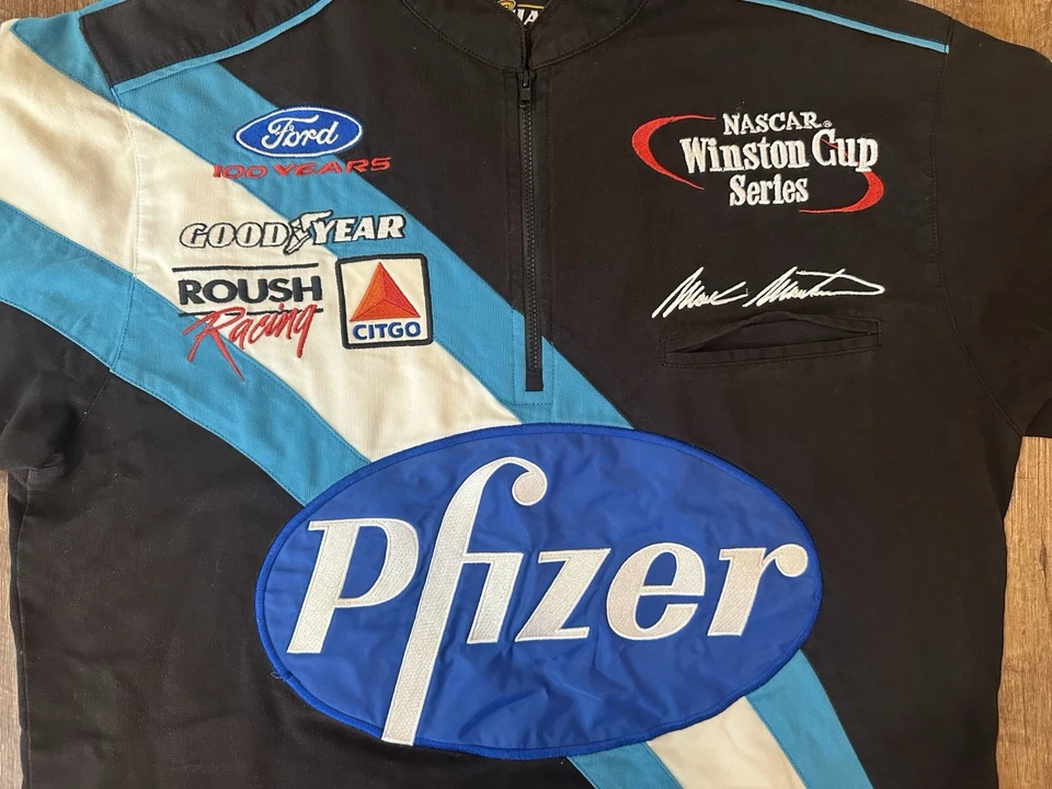 Camisa de Corrida Vintage NASCAR Pfizer - Mark Martin/Roush Racing Tamanho Médio - Imagem 4 de 4