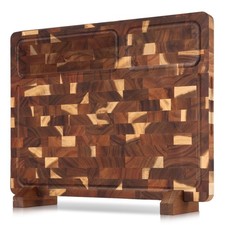 End Grain Cutting Board Double Sided, Walnut Wood Cutting Boards Butcher Bloc...