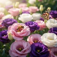 LISIANTHUS Mixed Color Eustoma 25 Flower Seeds, Thornless Rose Seed, Non-GMO