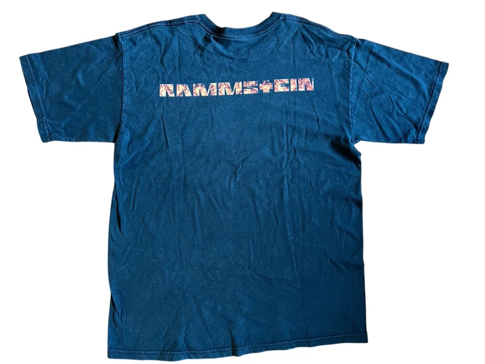 RAMMSTEIN Vintage T shirt BURNING MAN 90S METAL GUC 22 x 29 SIZE Adult LARGE 🔥 - Image 3 of 4