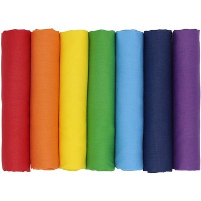 7er Patchwork Baumwollstoff Set Rainbow Quilting Nähstoffe Stoffe