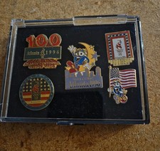1996 Atlanta Olympics Collectible Commemorative Lapel Pins In Case
