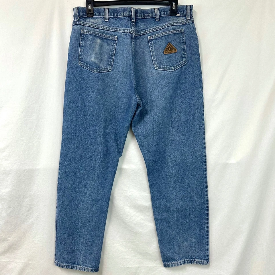 BULWARK FR Blue Denim Straight Leg Jeans Mens 40x32 Flame Resistant Work Utility - Image 4 of 4