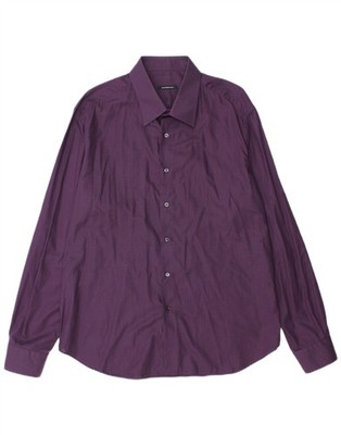 ROCCOBAROCCO Mens Shirt Size 18 45 2XL Purple Cotton BF07