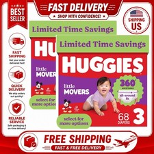 2 Pack Huggies Little Movers 360 Pull On Diapers Size 3 68 Count 136 Diapers 