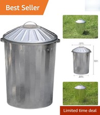 90L Galvanised Steel Dustbin with Locking Lid - Indoor/Outdoor Storage Solution