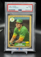 JOSE CANSECO 1987 Topps #620 Gold Cup Rookie Oakland A's PSA 8