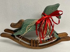 Vintage Style Wooden Rocking Horse Decor