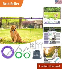 Safe  Durable 150ft Dog Runner with 10ft and 15ft Ties for Outdoor Adventures