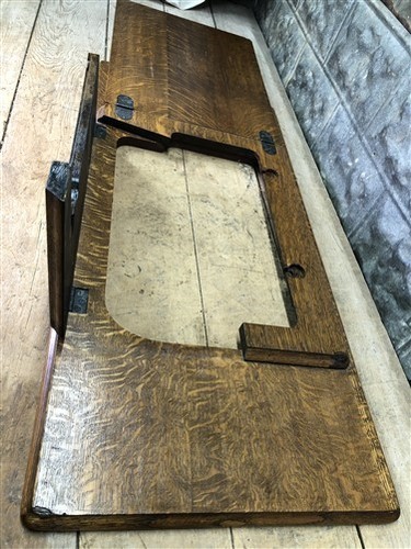 Singer Holz Tischplatte, Tret Nähmaschinenfuß, Schrankteil Vintage X, - Bild 7 von 10